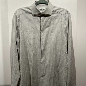 Reiss Medium Slim Fit Gray Button Shirt